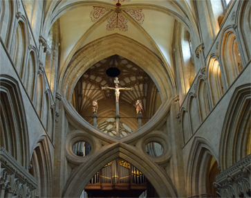 de bijzondere steunbogen vanm Wells Cathedral